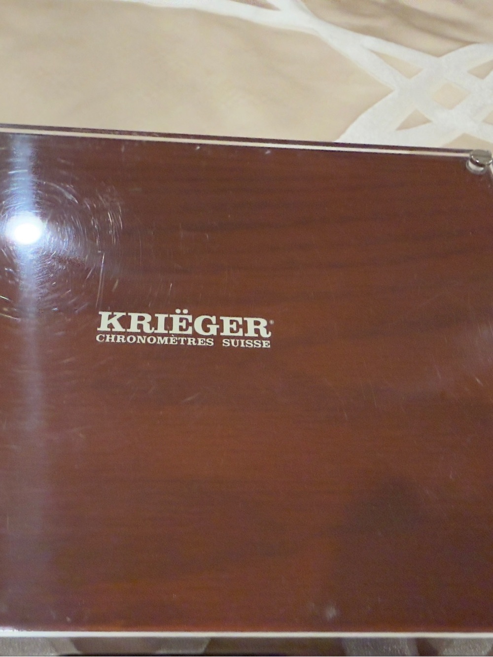 Krieger Chronomètres Suisses Luxury Wooden Watch Presentation Display Box - Picture 2 of 5